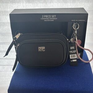 Madden NYC Black Convertible Crossbody Bag